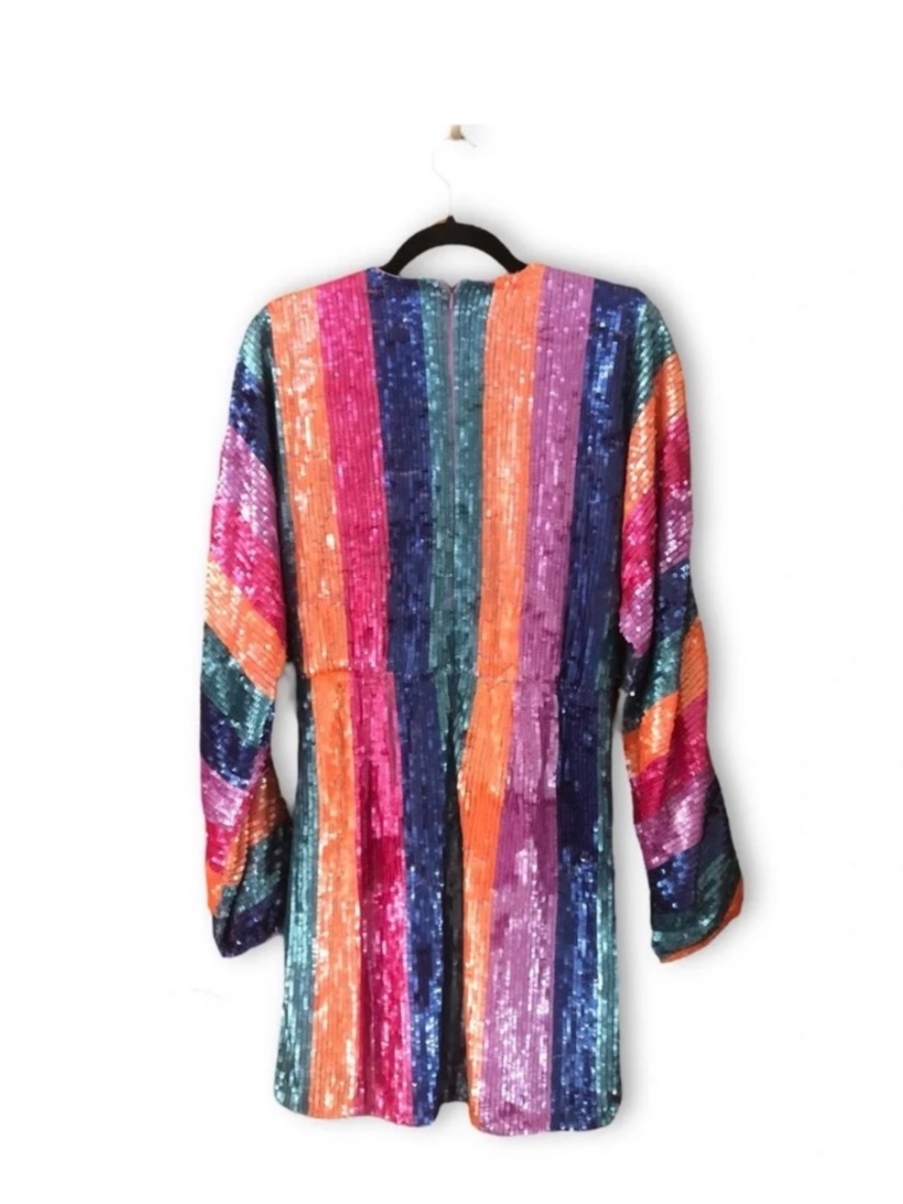 Show Me Your Mumu Kidman Mini Dress Neon Stripe Sequins Size Medium - Picture 3 of 9